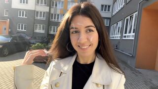 Unfaithful Wife goes to Supermarket with cum on her Face from Lover - Cumwalk