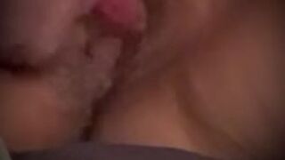 Close up licking my clit